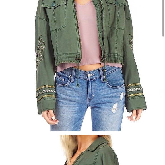 free People cropped military jacket - Picture 7 of 9